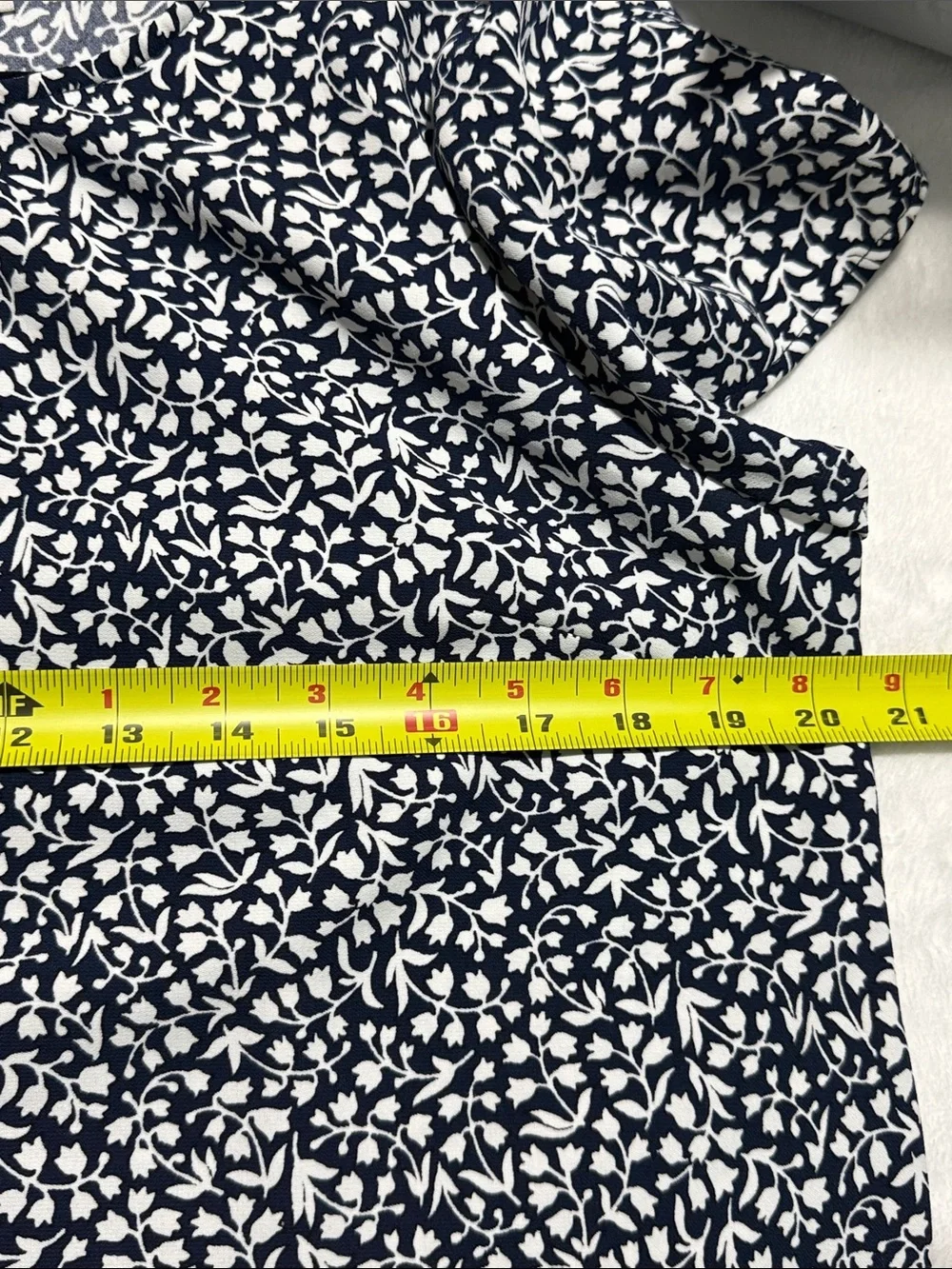 J. Crew Navy and White Printed Short Sleeve Dress
